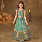 Indo-Western Lehenga Choli, Sea Green with Multi-color Pastel print heavy sequence, Premium Silk