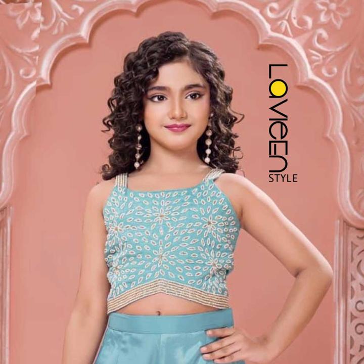 Indo-Western Sharara Set, Sky Blue, Premium Silk